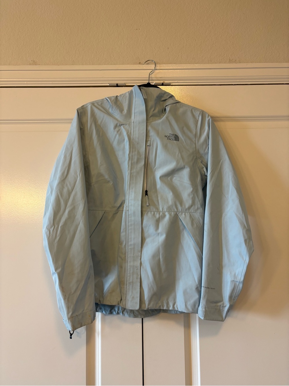 Women’s The North Face Men's Light Blue Hooded Rain Jacket
